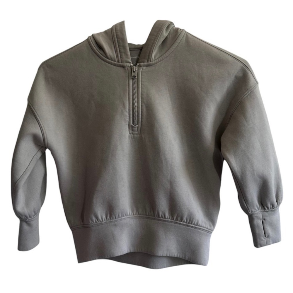 Abercrombie Kids Gray Quarter Zip Hoodie Sweatshirt Size 5/6 Thumbhole | 0211